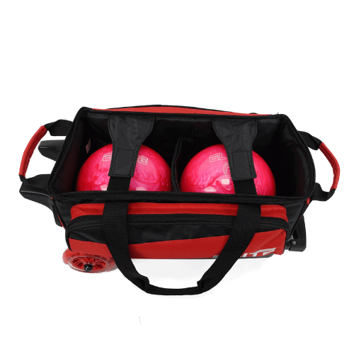 ELITE Deluxe Double Roller Bowling Bag Red - BowlersParadise.com