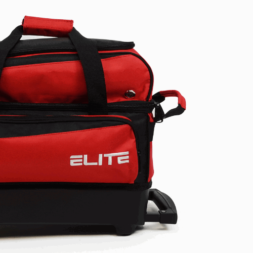 ELITE Deluxe Double Roller Bowling Bag Red - BowlersParadise.com