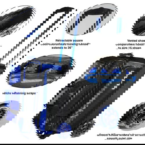 ELITE Deluxe Double Roller Bowling Bag Royal Blue - BowlersParadise.com