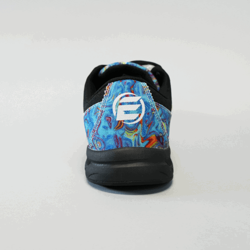 ELITE Women's Blue Swirl lace up Bowling Shoes with Slide Soles on The Right and Left Shoes - BowlersParadise.com