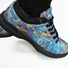 ELITE Women's Blue Swirl lace up Bowling Shoes with Slide Soles on The Right and Left Shoes - BowlersParadise.com