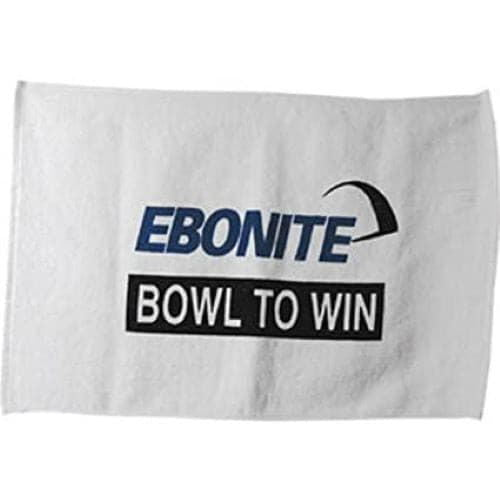 Ebonite Deluxe Logo White Cotton Bowling Towel 16" x 25" - BowlersParadise.com