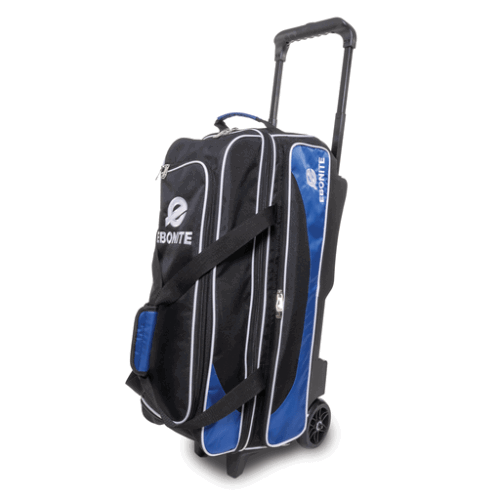 Ebonite Transport 3 Ball Roller Bowling Bag Black - BowlersParadise.com