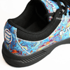 ELITE Women's Blue Swirl lace up Bowling Shoes with Slide Soles on The Right and Left Shoes
