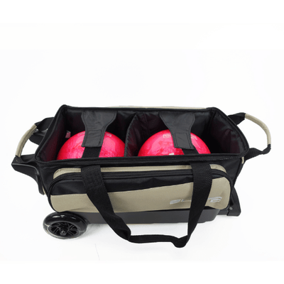 ELITE Deluxe Double Roller Bowling Bag Sand/Black