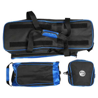 ELITE 3 Ball Slim Triple Tote with Shoe Bag and Access Pouch - Black/Royal Bowling Bag