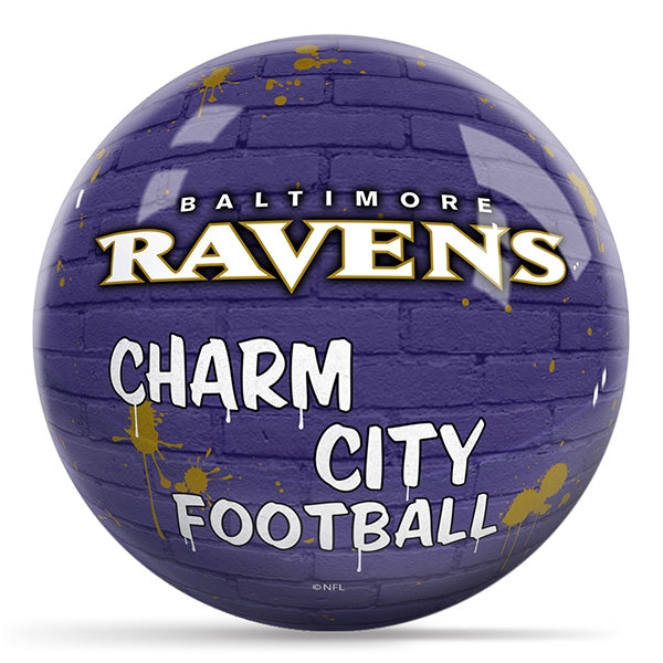 OnTheBallBowling NFL Graffiti Baltimore Ravens Undrilled Polyester Bowling Ball