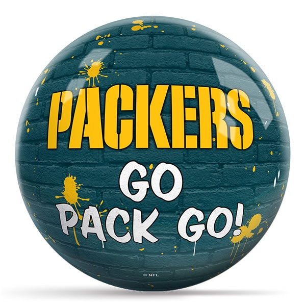 OnTheBallBowling NFL Graffiti Green Bay Packers Undrilled Polyester Bowling Ball