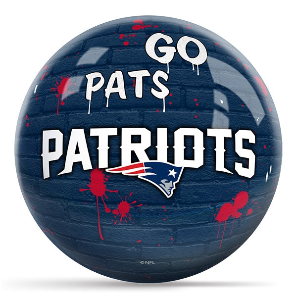 OnTheBallBowling NFL Graffiti New England Patriots Undrilled Polyester Bowling Ball