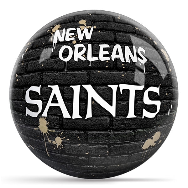 OnTheBallBowling NFL Graffiti New Orleans Saints Undrilled Polyester Bowling Ball