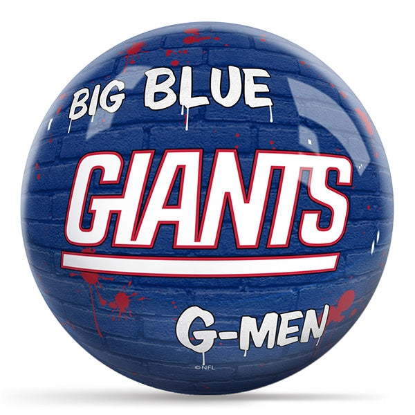 OnTheBallBowling NFL Graffiti New York Giants Undrilled Polyester Bowling Ball