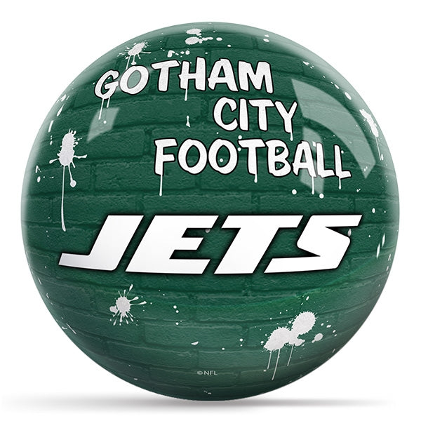 OnTheBallBowling NFL Graffiti New York Jets Undrilled Polyester Bowling Ball
