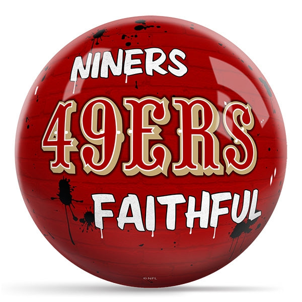OnTheBallBowling NFL Graffiti San Francisco 49ers Undrilled Polyester Bowling Ball