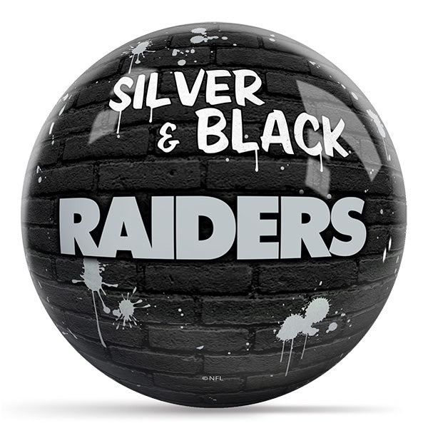 OnTheBallBowling NFL Graffiti Las Vegas Raiders Undrilled Polyester Bowling Ball