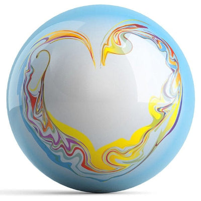 Ontheballbowling Colorful Heart Bowling Ball by Valentina Georgieva