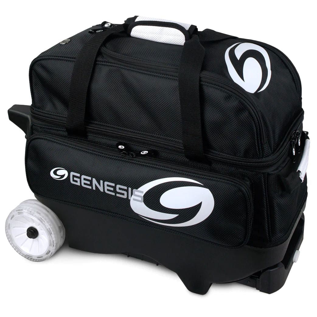 Genesis Sport 2 Ball Roller Bowling Bag Black - BowlersParadise.com