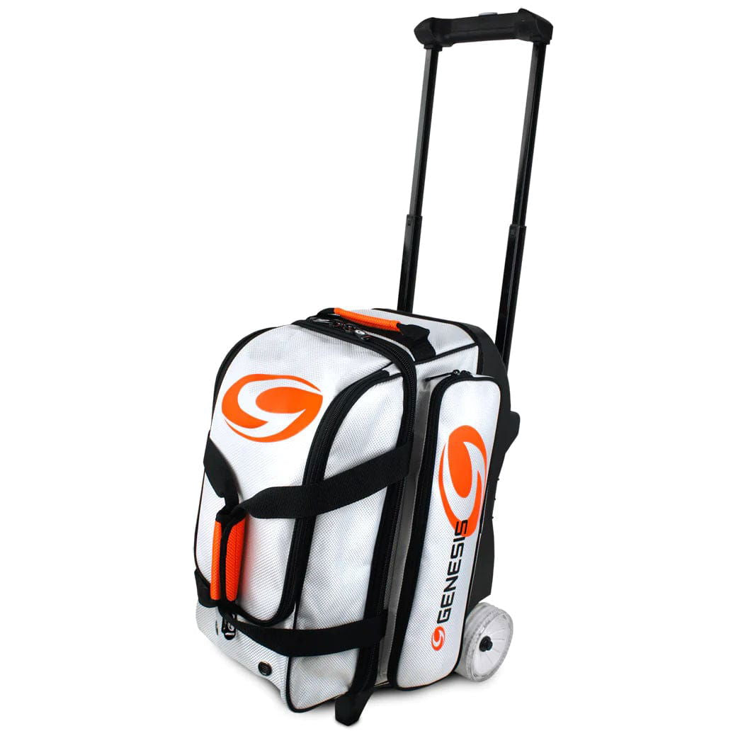 Genesis Sport 2 Ball Roller Bowling Bag White - BowlersParadise.com