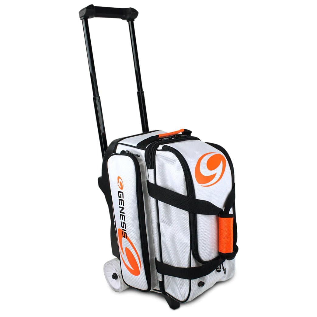 Genesis Sport 2 Ball Roller Bowling Bag White - BowlersParadise.com