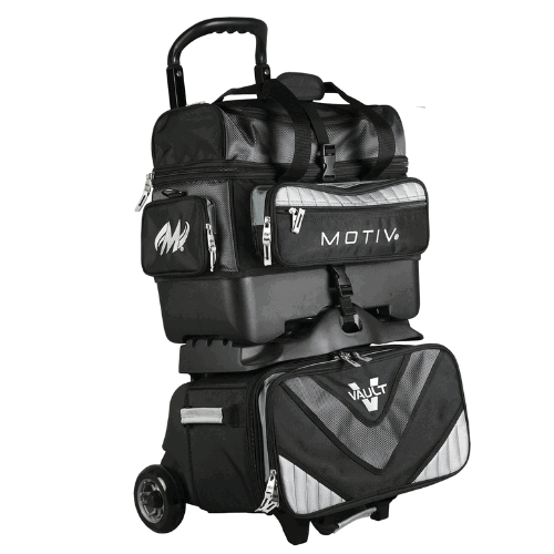 Motiv Vault Black/Grey 4-Ball Bowling Roller Bag