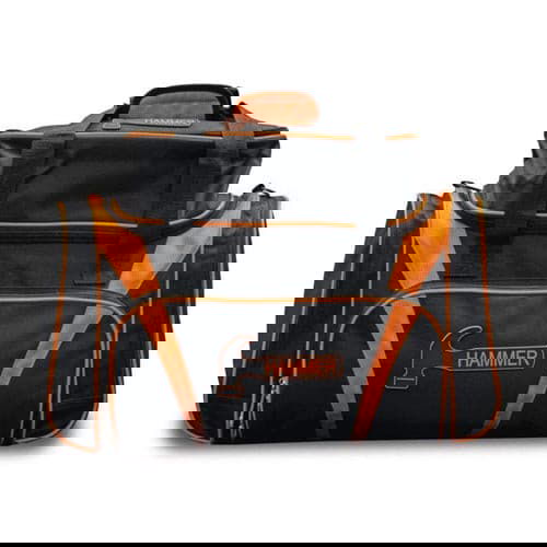 Hammer Premium Deluxe Black Orange 2 Ball Tote Bowling Bag - BowlersParadise.com