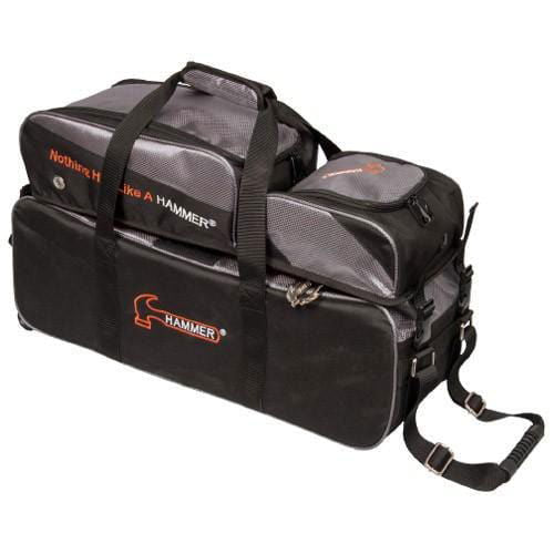 Hammer Triple Tote Plus Black Carbon Bowling Bag - BowlersParadise.com