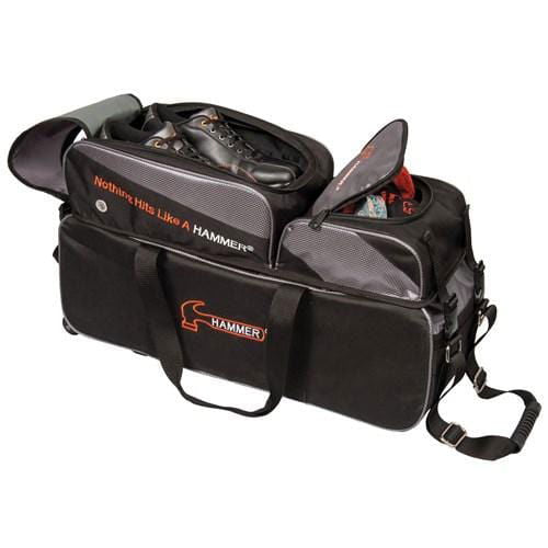 Hammer Triple Tote Plus Black Carbon Bowling Bag - BowlersParadise.com
