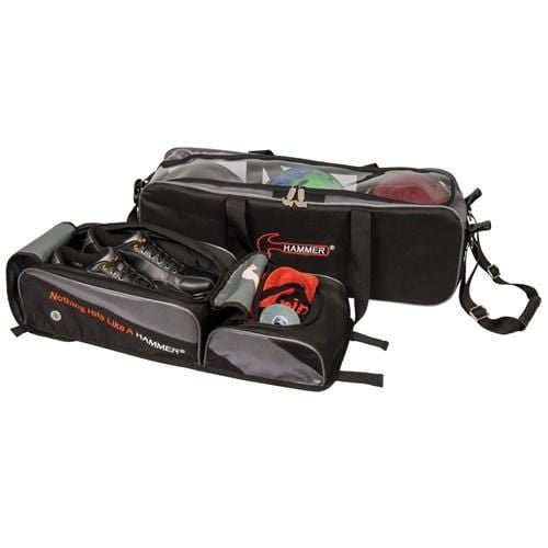 Hammer Triple Tote Plus Black Carbon Bowling Bag - BowlersParadise.com