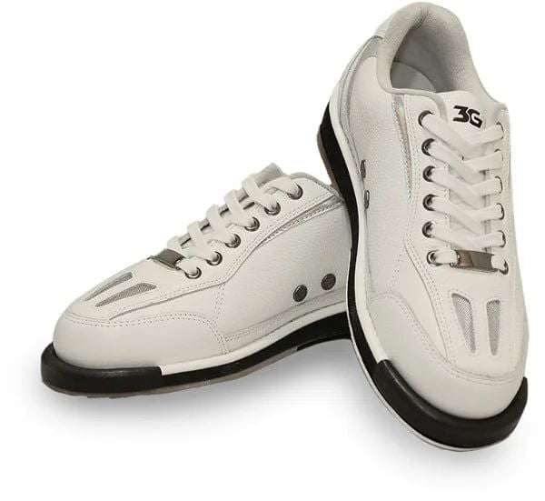 3G Mens Racer White/Holo Right Hand Wide Width Bowling Shoes - BowlersParadise.com