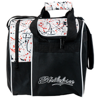KR Strikeforce Rook Single Tote White/Black/Red Splash Bowling Bags