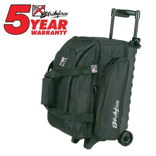KR Eliminator 2 Ball Double Roller Black Bowling Bag - BowlersParadise.com