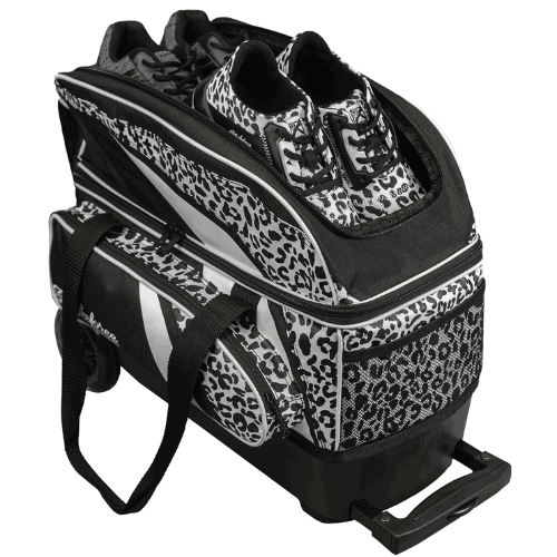 KR Strikeforce Cruiser Double Roller Bowling Bag White Leopard - BowlersParadise.com
