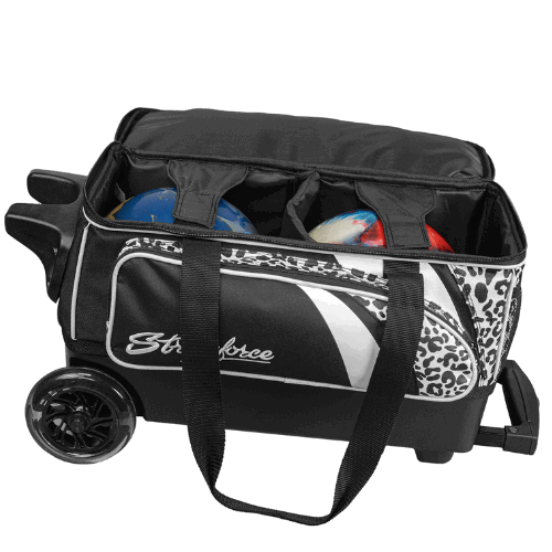 KR Strikeforce Cruiser Double Roller Bowling Bag White Leopard - BowlersParadise.com