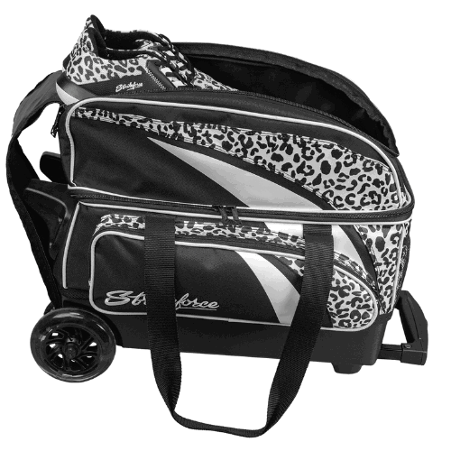 KR Strikeforce Cruiser Double Roller Bowling Bag White Leopard - BowlersParadise.com