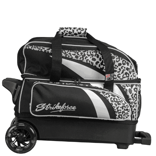 KR Strikeforce Cruiser Double Roller Bowling Bag White Leopard - BowlersParadise.com