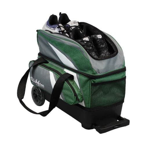 KR Strikeforce Cruiser Green Grey Double Roller Bowling Bag - BowlersParadise.com