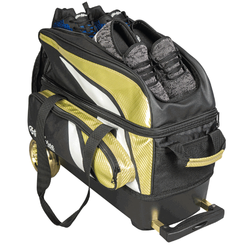 KR Strikeforce Cruiser Scratch Orange Double Roller Bowling Bag - BowlersParadise.com
