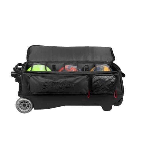 KR Strikeforce Diamond Black Triple Roller Premium Bowling Bag - BowlersParadise.com