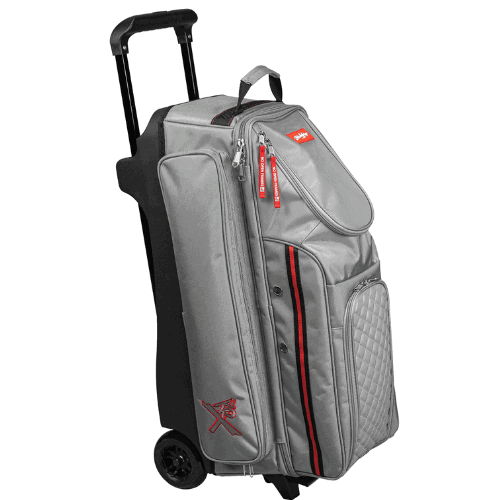 KR Strikeforce Diamond Grey Triple Roller Premium Bowling Bag - BowlersParadise.com
