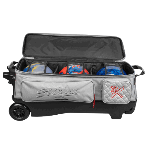KR Strikeforce Diamond Grey Triple Roller Premium Bowling Bag - BowlersParadise.com