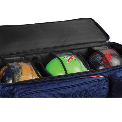 KR Strikeforce Diamond Navy Triple Roller Premium Bowling Bag - BowlersParadise.com