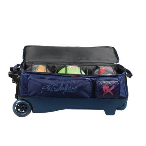 KR Strikeforce Diamond Navy Triple Roller Premium Bowling Bag - BowlersParadise.com