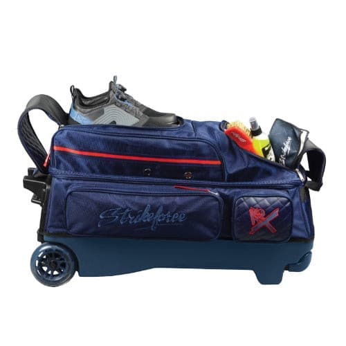KR Strikeforce Diamond Navy Triple Roller Premium Bowling Bag - BowlersParadise.com