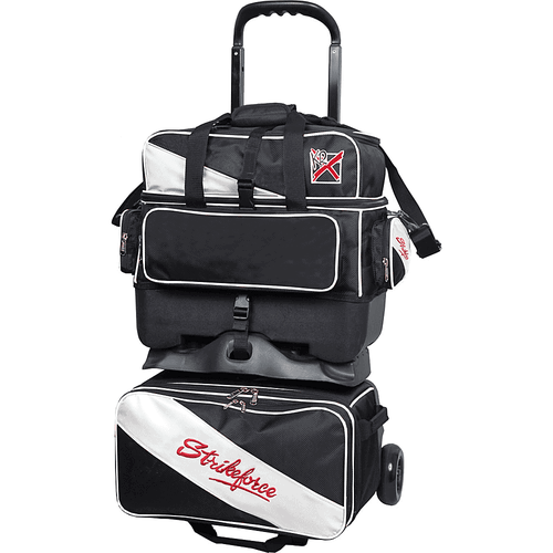 KR Strikeforce Fast 4 Ball Roller Black White Bowling Bag - BowlersParadise.com