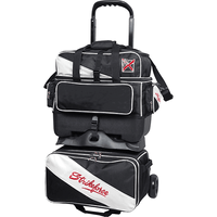 KR Strikeforce Fast 4 Ball Roller Black White Bowling Bag - BowlersParadise.com