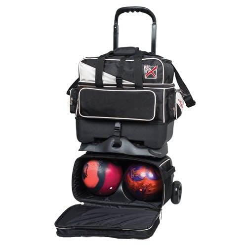KR Strikeforce Fast 4 Ball Roller Black White Bowling Bag - BowlersParadise.com