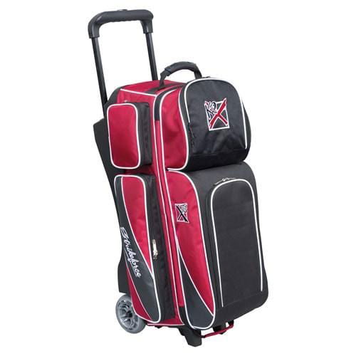 KR Strikeforce Fast Triple Roller Brick Red Black Bowling Bag - BowlersParadise.com