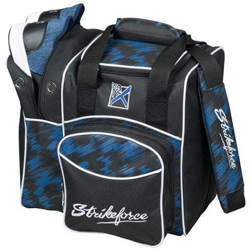 KR Strikeforce Flexx Blue Scratch Single Tote Bowling Bag - BowlersParadise.com