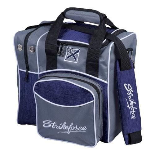 KR Strikeforce Flexx Grey Navy Single Tote Bowling Bag - BowlersParadise.com