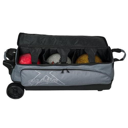 KR Strikeforce Hybrid X Triple Roller Charcoal Bowling Bag - BowlersParadise.com