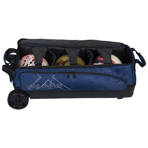 KR Strikeforce Hybrid X Triple Roller Navy Bowling Bag - BowlersParadise.com